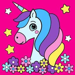 Картина по номерам Santi Очаровательный Единорожка, неоновые краски, 25х25 см (954598)