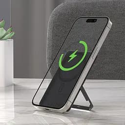 Зовнішній акумулятор Acefast M16-5000 PD18W ultra-thin magnetic wireless charging power bank with stand Black (6974316283997) - мініатюра 8
