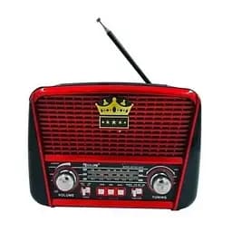 Радіоприймач переносний Bluetooth від мережі із сонячною панеллю червоний Golon RX-455S
