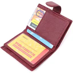 Практична візитниця з натуральної шкіри ST Leather 22468 бордова - мініатюра 5