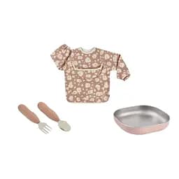 Набор посуды Beaba Savannah Bloom подарочный металлический 4+ розовый (913638)