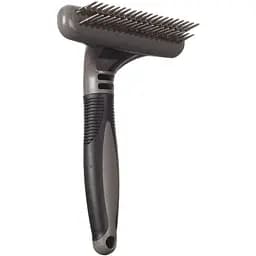 Граблі для собак Flamingo для вичісування підшорстку дворядові з круглими зубчиками 17.5х11.5 см зубів 19/20 шт.