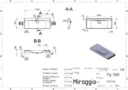 Умивальник Miraggio Fly 1200 mirasoft 0001085, Білий матовий - мініатюра 5