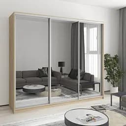 Шкаф-купе трехдверный MebelStar Уни AL 3 Зеркала 240x45x210 см Дуб сонома (MBS-3119)