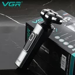 Чоловіча акумуляторна роторна електробритва шейвер VGR V-385 LED дисплей 5Вт LI-on 1200 mAh чорна - мініатюра 7