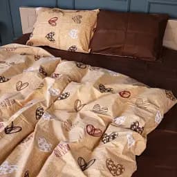 Простирадло MirSon Бязь 17-0705 Toffee Hearts 110х160 см шоколадне (2200010619539) - мініатюра 2