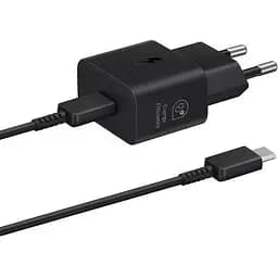 Мережевий зарядний пристрій Samsung 25W PD Power Adapter with Type-C cable Black (EP-T2510XBE)