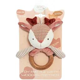 Игрушка-погремушка с деревянным грызунком Elfiki Косуля Руби (ІГ-0112)