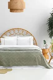 Постільна білизна Noemi Yesil Варена Бавовна з покривалом піке 240х260 Saheser pbe0051770