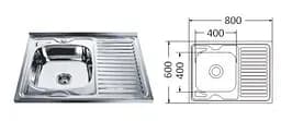 Кухонна мийка Mira MR 8060 Decor Left - мініатюра 3