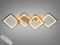 Світлодіодна Люстра стельова з регулюванням яскравості, 70 Вт, золото