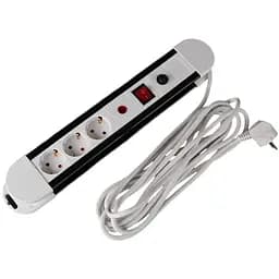 Мережевий фільтр Brille SF-3F/5ZV 3x1.5 WH/BK L100-017