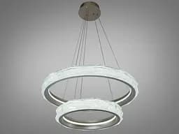 Золота підвісна LED-люстра Diasha 583-600+400G, 2 кільця, 152Вт, 60 см, до 21 м² - мініатюра 2