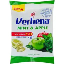 Льодяники Verbena з мʼятно-яблучною начинкою та вітамінами C і D 60 г