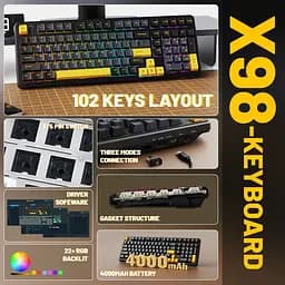 Ігрова механічна клавіатура ATTACK SHARK X98, Темно-синій - мініатюра 2