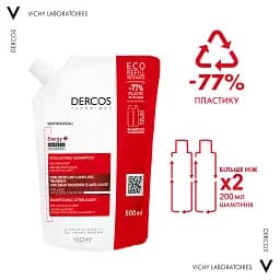 Тонізуючий шампунь Vichy Dercos Energy+ з Амінексилом та Ніацинамідом для боротьби з випаданням волосся 500 мл - мініатюра 4