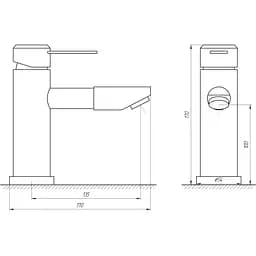 Змішувач для умивальника Globus Lux Wien SBT2-101N (20355) - мініатюра 5