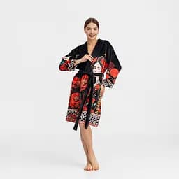 Халат жіночий з плюшевого велюру ексклюзивний Rose 18315 L-XL