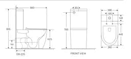 Унітаз-компакт Mixxus Premium Ellipse-0402-T1 660x390x855 мм, система змиву Tornado 1.0 MP6592, Білий - мініатюра 3