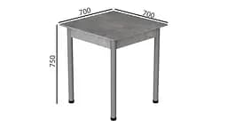 Стіл кухонний Ferrum-decor Агата 75x70x70 Сірий ДСП Бетон 16мм (FRD-105556) - мініатюра 3