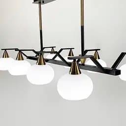 Люстра на 8 белых плафонов в черном корпусе 100 см Ст. ZL 710/8 | Line F