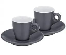 Набор чашек с блюдцем для эспрессо Kela Mattia, 4 предмета, серый (00000021304)