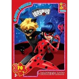 Пазл детский "Леди Баг" G-Toys LB1002 постер, 70 элементов