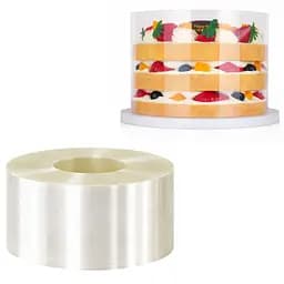 Ацетатная кондитерская бордюрная лента прозрачная (плёнка), 100 мкм, высота 8 cм, 1 кг Прозрачный 88273