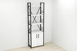 Етажерка 4/60 Ferrum-decor Серії Конект із тумбою 179x60x28 Чорний ДСП Білий (FRD-104484) - мініатюра 2