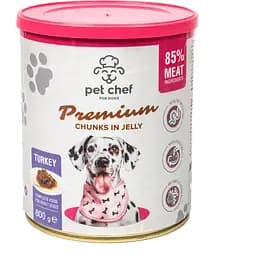 Влажный корм для взрослых собак Pet Chef Кусочки в желе с индейкой 800 г