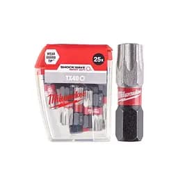 Біта SHOCKWAVE MILWAUKEE, TX40, 25мм, (25 шт), пластикова коробка