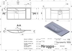 Умивальник Miraggio SACRAMENTO GRAY (0000437) Mirasoft, Матовий, Врізний/Накладний, Сірий - мініатюра 2