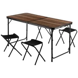 Стіл туристичний Outtec розкладний з 4 стільцями горіх