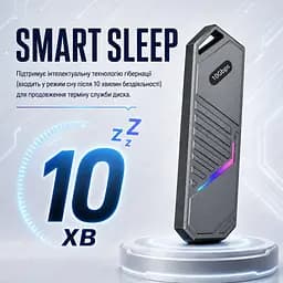 Зовнішня кишеня для SSD M.2 NVMe кишеня M.2 USB-C корпус для SSD M.2 USB 3.2 Gen2 10Gbps перехідник M.2 NVMe на USB - мініатюра 4