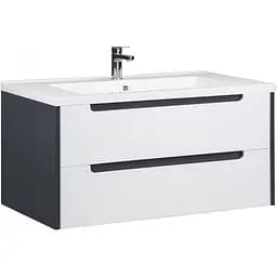 Тумба Мойдодир Paula 100-A з умивальником Cosmopolitan 100 Білий/графіт