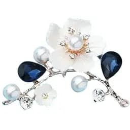 Брошь Цветок сливы синий