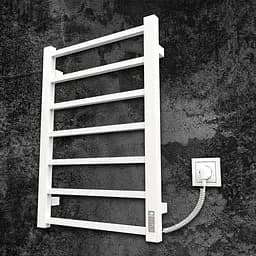 Электрический полотенцесушитель Kosser Лофт 700x500 ER тайм. белый ДЛФ01ERW, Белый матовый, Правое