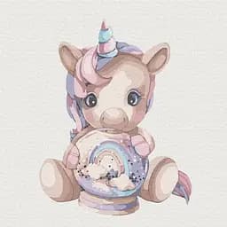 Картина за номерами Ideyka Рожевий одноріг 30x30 см (KHO6037)