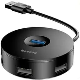 USB-хаб Baseus Round Box 4-Port USB-A Black 0.1 м (CAHUB-F01) [77939]