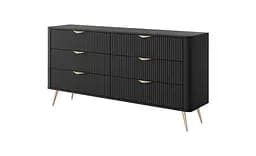 Комод Perfect Home Ланте/Lante с 6 ящиками и золотыми ножками 6S/163 Черный (PFH-091190)