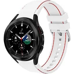 Ремінець силіконовий BeWatch для Samsung Galaxy Watch 4/5/6 Білий з червоним (1gw0205)