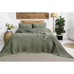 Вафельное покрывало Saheser Norah Khaki 240x260 см + 2 наволочки 50x70 см pbe0052236