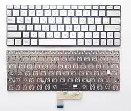 Клавіатура для ноутбуків Asus UX333 срібляста без рамки з підсвічуванням RU/US
