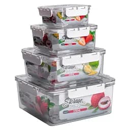 Набір лотків для зберігання продуктів Yiwu HP-27-4 4 штуки 0.7 л 1.7 л 3.3 л 5.7 л