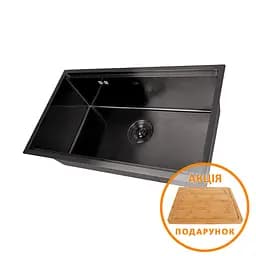 Кухонна мийка чорна врізна з PVD покриттям багатофункціональна Nett NB-7042, Чорний