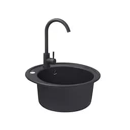 Кухонна мийка гранітна Kroner KRP Komposit SCH-510 CV027405, Чорний - мініатюра 5