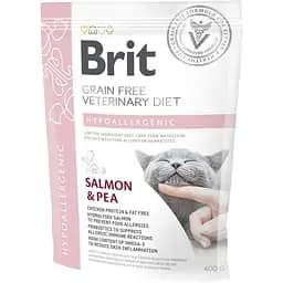 Сухий корм Brit VetDiets GF Cat Hypoallergenic для котів з алергією з лососем та горохом 0.4 кг