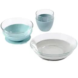 Набір скляного посуду Beaba, 3 предмета, блакитний (913486)