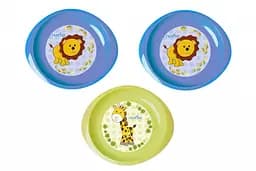 Набір тарілок Nuvita, блакитний із салатовим, 3 шт. (NV1428Blue)