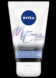Чорна пінка для вмивання Nivea Make up Еxpert, для жирної шкіри, із чорним вугіллям, 100 мл (86475)